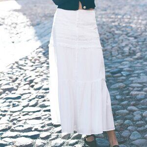 (NWT) H&M - white cotton maxi skirt